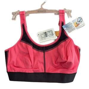 Amoena Power SB Mesp Sports Bra - Pink/Dark Grey - Size 40B - NWT